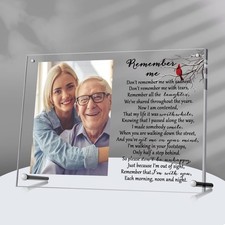 Roowest 1 Pcs Cardinal Memorial Picture Frame Sympathy Gifts for Loss clear