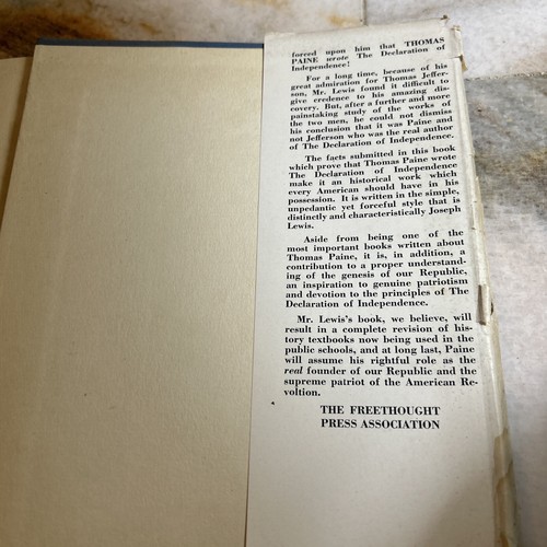 THOMAS PAINE, AUTHOR OF THE DECLARATION OF INDEPENDENCE 1st Edition 1947 DJ - Picture 5 of 7