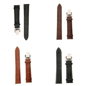 Genuine-Leather-Watch-Strap-Band-18-20-22mm-With-Butterfly-Deployment-Clasp