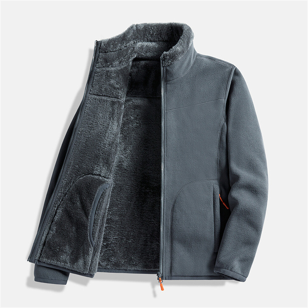 Mens Polar Fleeced Sport Jacket Fashion Casual Long Sleeve Baggy Sweatshirt Coat