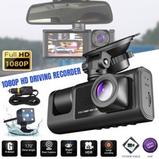 HD 1080P Car Dual Lens Dash Cam Front/Rear/Inside Video Recorder Camera G-sensor