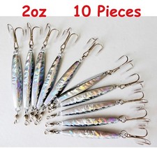 10 Pieces Diamond jigs 2oz Holographic Saltwater Fishing Lures With Treble Hook