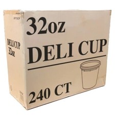 Extra Heavy Duty 240 Pack 32 oz Deli Food/Soup Plastic Containers w/ Lids 1 case