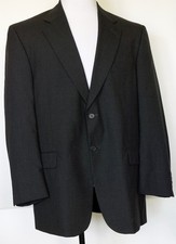 Stafford Charcoal Gray 2 Button 100 Wool Blazer Sport Coat 44 Reg
