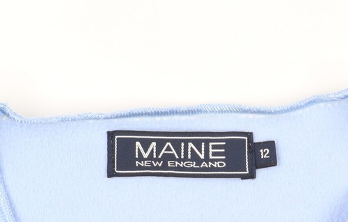 Maine New England Blue V-Neck Blouse Size 12 - Picture 4 of 12