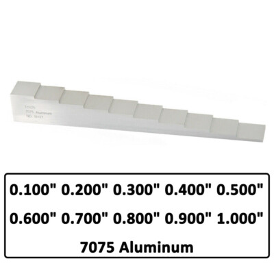 7075 Aluminum 0.1''-1.0'' Calibration Test Block for Ultrasonic Thickness Tester