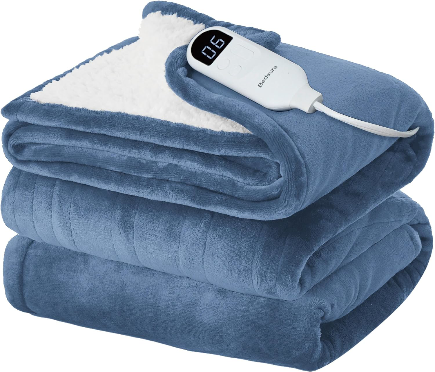 Soft Flannel Heated Twin Electric Blanket with 10 Timed Settings, 62x84 Inches