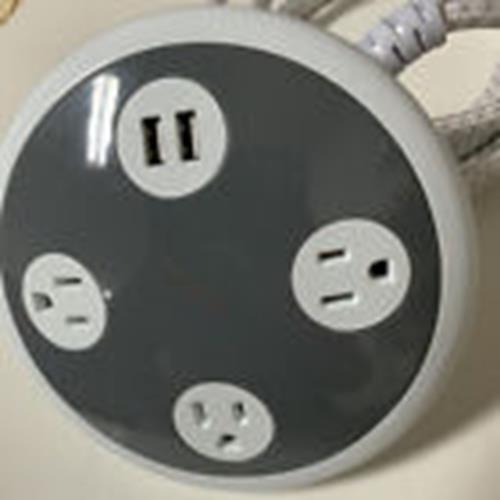 Philips Round 3-Outlet 2-USB Charging 8 Ft. With Braided Extension Cord SPP6230W - Picture 2 of 3