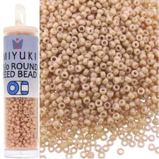 Miyuki Round Rocaille Seed Beads Size 15/0 Opaque Tan 8.2g-Tube 15-597 