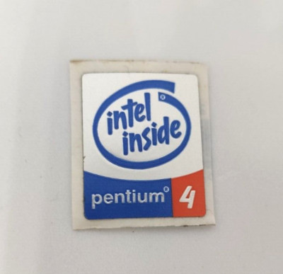 METAL STICKER PENTIUM 4 INTEL INSIDE VINTAGE