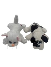 Pound Puppies Purries Plush Dog Cat Pair By Tonka White/Brown White/Gray