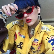 Fashion Designer Retro Vintage Half Moon Crescent Oceanic Sunglasses Womens 90s