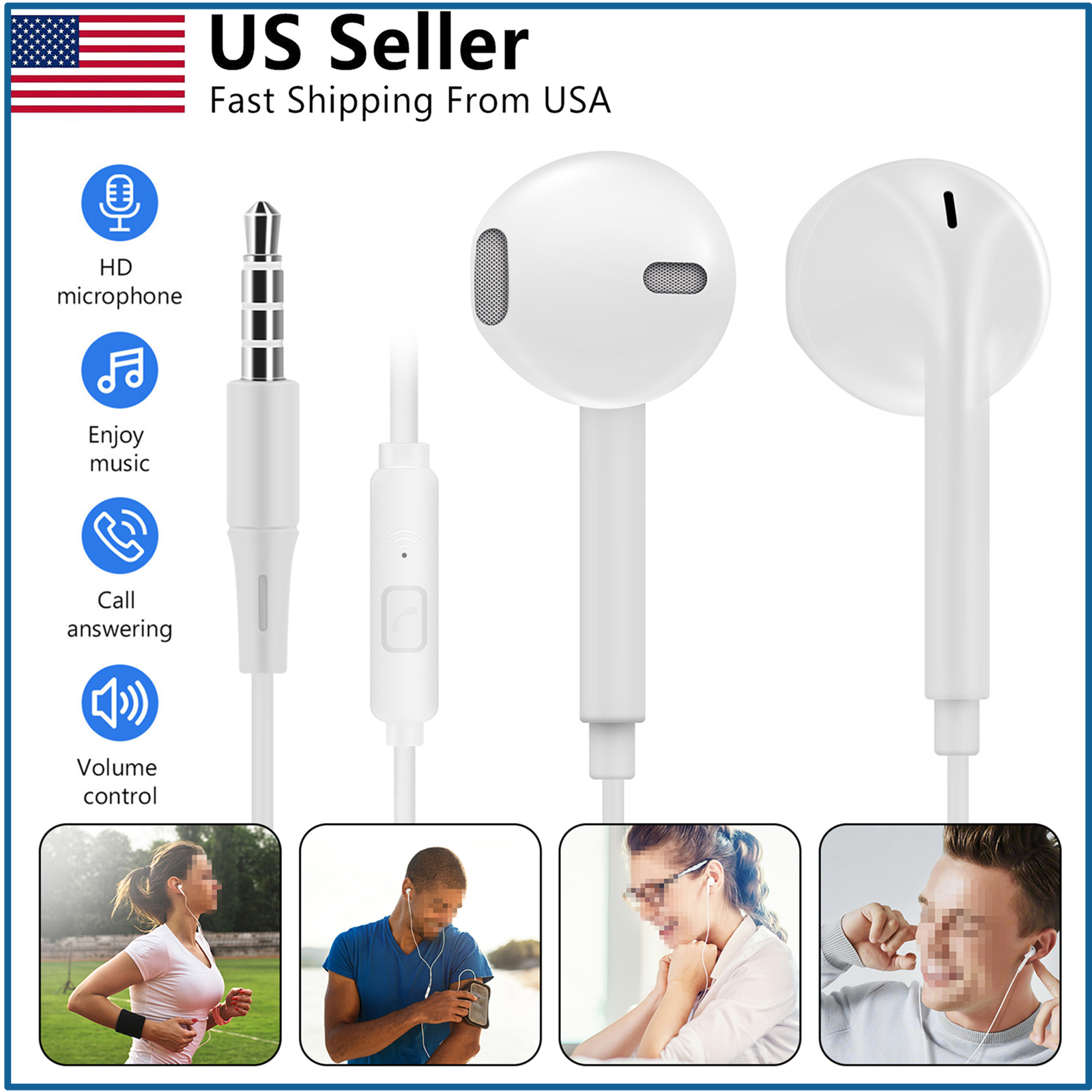 USBC Type C Headphones Earbuds Earphone Mic For Samsung S22 S21 Plus