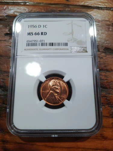 1956 D MS66 RD 1C NGC Certified Lincoln Wheat Penny One Cent Coin