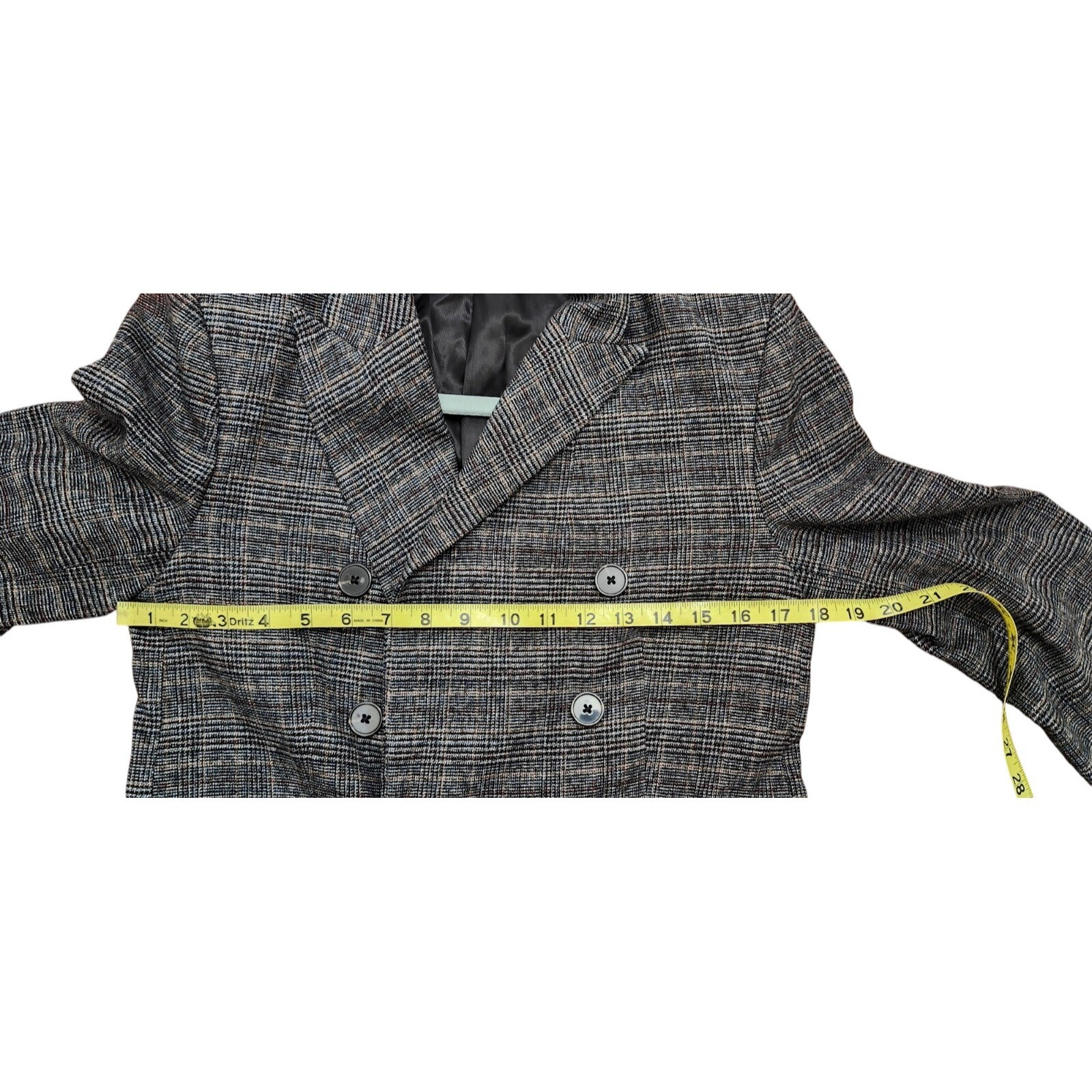 Zara Womans SZ S Plaid Blazer Jacket Double Breasted Relaxed Fit Academia Prep thumbnail 9