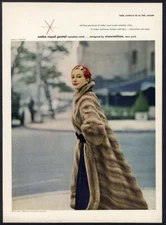 MAXIMILIAN Mink Coat 1951 Magazine Ad EMBA Royal Pastel HOLT RENFREW Canada