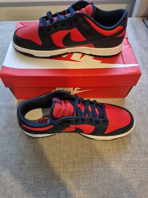Nike Dunk Low Retro University rot/blau Turnschuhe Größe UK 9 neu im Karton