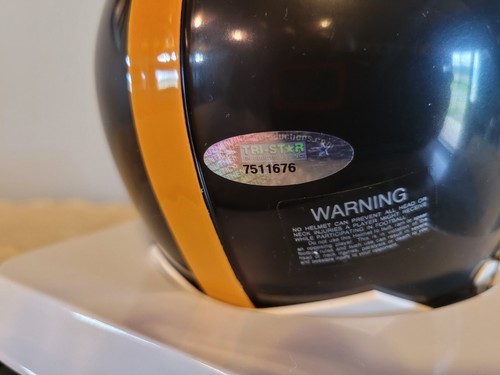 ANDY RUSSELL 34 71 MVP PITTSBURGH STEELERS SIGNED MINI HELMET TRISTAR COA - Picture 3 of 4