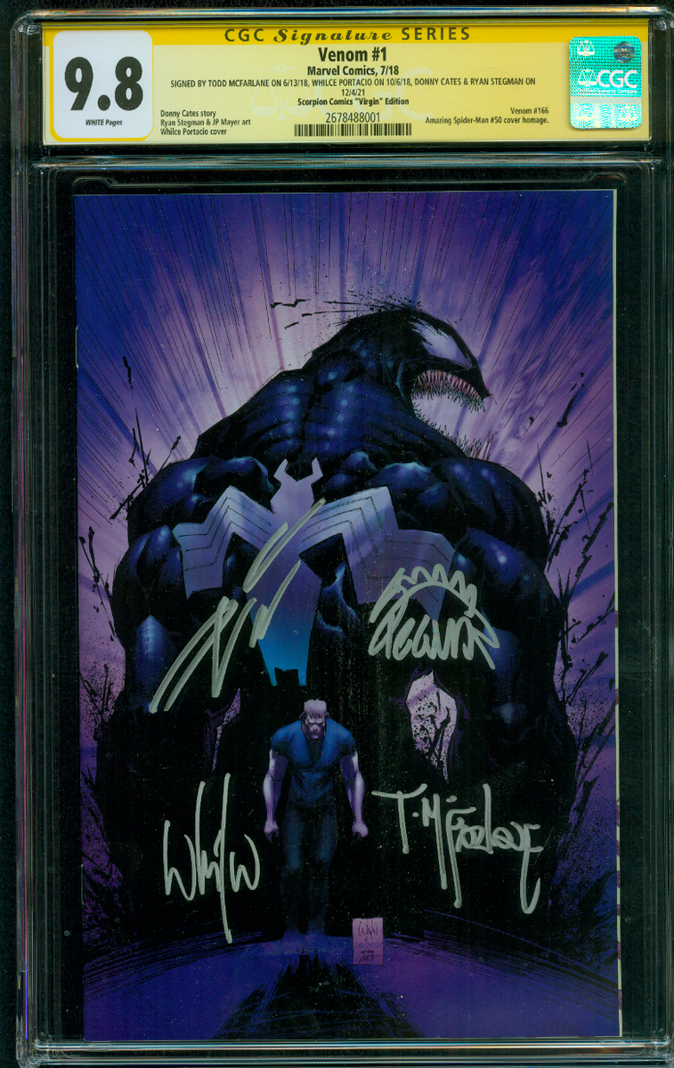 Venom 1 CGC 9.8 4XSS McFarlane Portacio Virgin Variant Spider Man