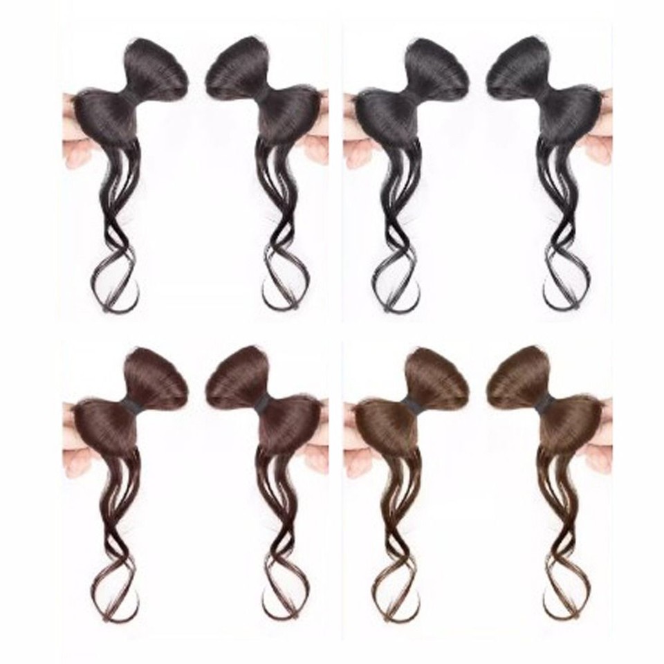 2Pcs Hair Extension Messy Updo Hairpiece Korean Style Curly Chignon
