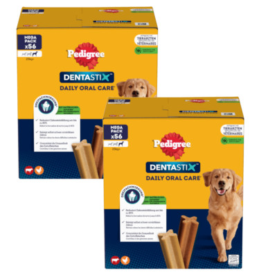 Pedigree Dentastix Großer Hundebeißring für große Rassen, 2 x 56 Stück