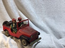 FIRE JEEP SUPER RARE - TRADEMARK JAPAN - 11  BATTERY LITHO JEEP TIN - DPT 1