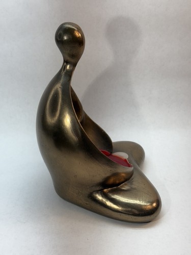 Brass Yoga Zen figurine Candle Holder - Picture 2 of 9