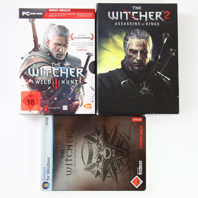 DVD PC Spiel The Witcher 1 2 3 Assassins of Kings Wild Hunt Steelbook KEY BEN