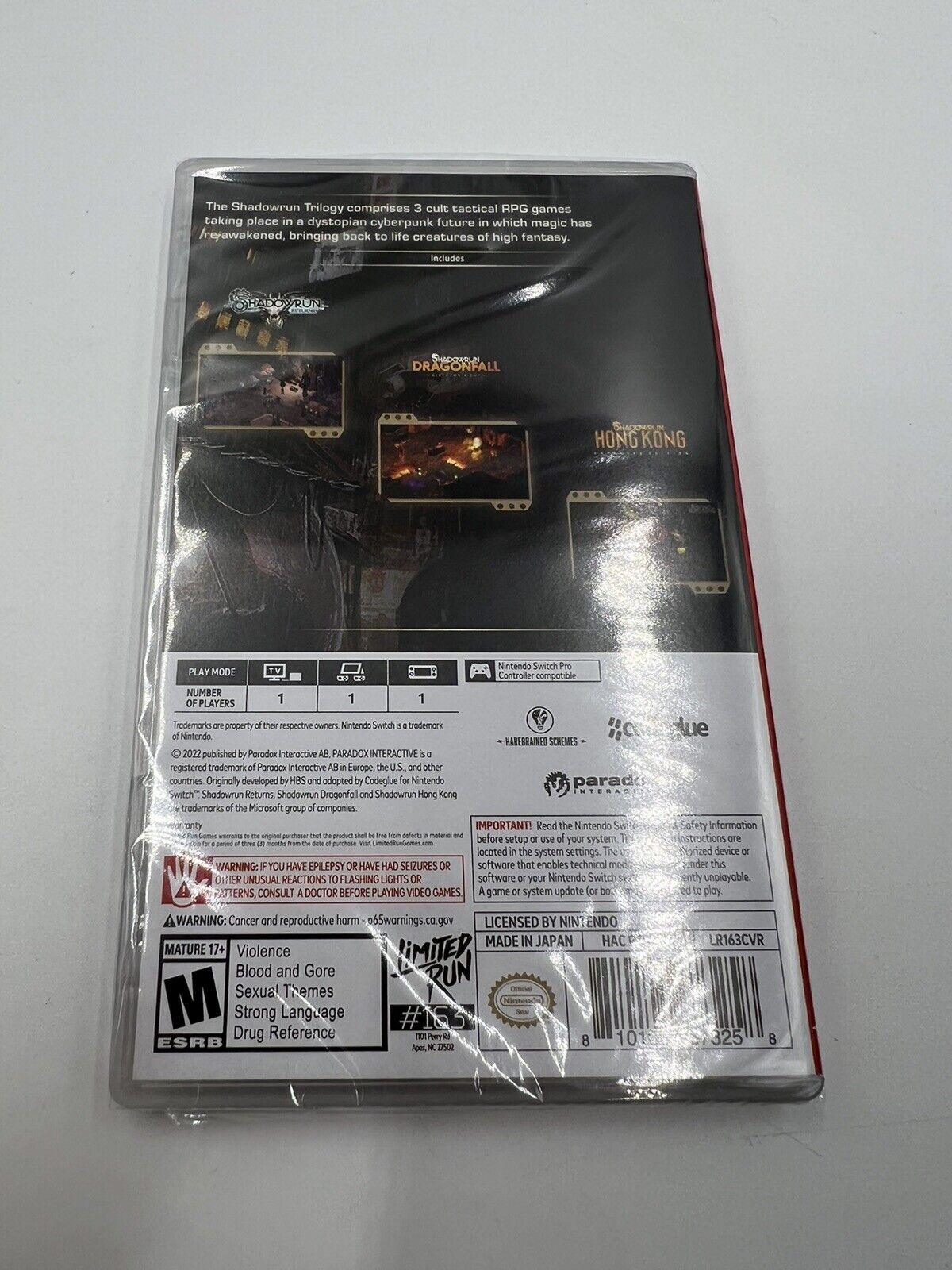 SHADOWRUN TRILOGY Brand New NINTENDO SWITCH Game Limited Run #163 Shadow Run