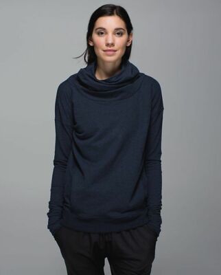 Lululemon Stress Less Hoodie Sweatshirt Heathered Inkwell Blue