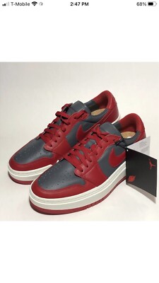 Nike Air Jordan 1 Elevate Low Shoes Womens 10.5 Dark Grey Varsity Red DH7004-006