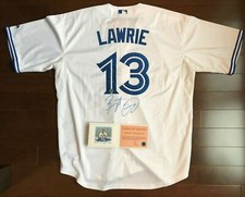 BRETT LAWRIE SIGNED TORONTO BLUE JAYS JERSEY - WITH AJSPORTSWORLD COA