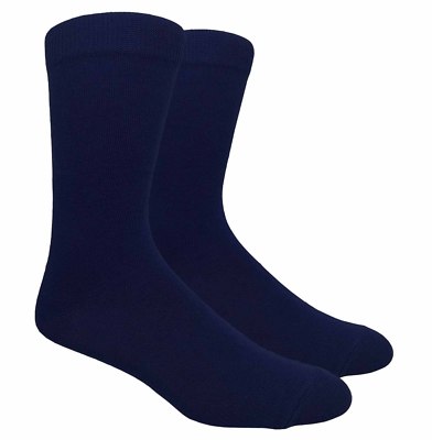Fine Fit Men's Solid Color Cotton Dress Socks Wedding Assorted Plain