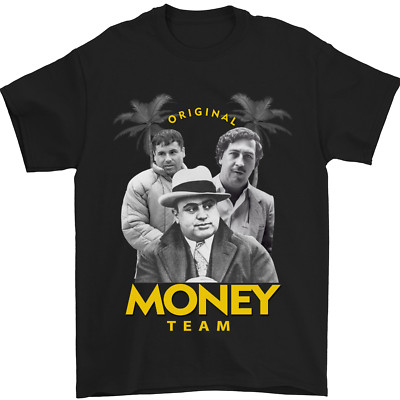 Money Team Pablo Escobar El Chapo Al Capone Herren T-Shirt 100% Baumwolle