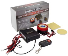 NEU BIKETEK MOTORRAD ROLLER 12V 125dB SICHERHEITSALARM FERNBEDIENUNG SCHL&Uuml;SSELANH&Auml;NGER SYSTEM