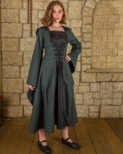 Mytholon Ophelia Kleid leichte Baumwolle Grü...