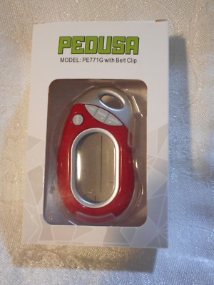 PedUSA PE771G Activity Monitor Pedometer Steps Distance Calories Memory Red New