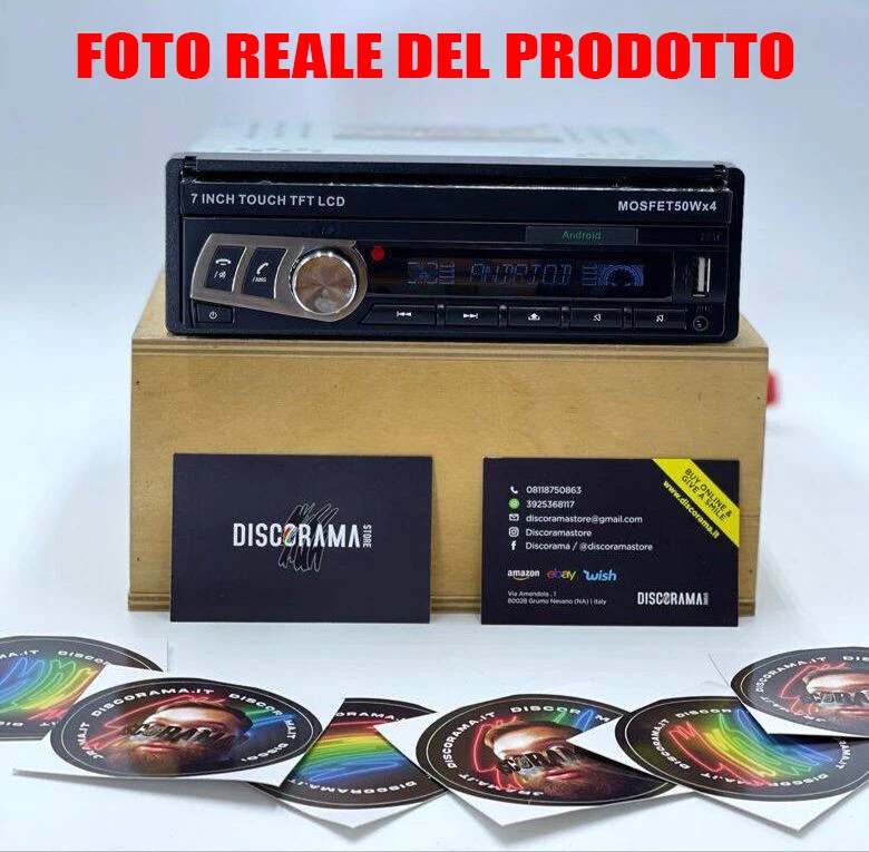 AUTORADIO ANDROID STEREO SCHERMO A SCOMPARSA 1 DIN MOTORIZZATO NAVI GPS WIFI USB - Immagine 3 di 4