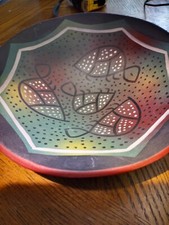 Red Clay Pottery Bowl With Hand Painted Turtles