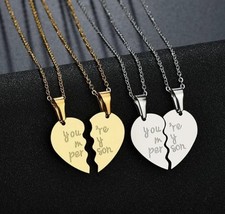 Collana Cuore Spezzato Che Si Divide Ciondolo Acciaio - Cll1728 - Foto 3