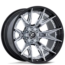 20x9 Fuel Wheels FC402 Catalyst Chrome W/ Gloss Black Lip Rims 6x139.7 (4pcs)