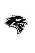1pc Large Fender Emblem Badge Hellcat Srt Slv And Black Charger Challenger09-26 1pc Large Fender Emblem Badge Hellcat Srt Slv And Black Charger Challenger09-26