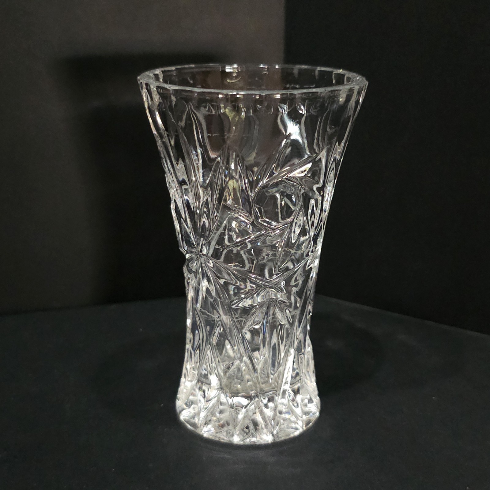 Vintage LENOX Cut Glass Crystal Star Pattern Bud Vase 1980s  4
