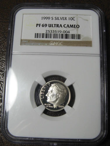 1999 S Proof Roosevelt Silver Dime NGC PF69 Ultra Cameo