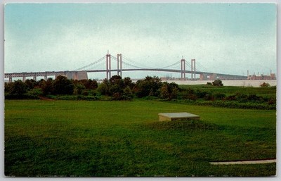 Delaware Memorial Bridge Wilmington DE Vintage Chrome Postcard 1960s