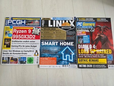 1x PCGH 1x LINUX 1x PC GAMES JEWEILS AUSGABE 6/2026 ungelesen 2.Wahl