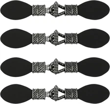 8 Sets Black Leather Pair Buttons PU Leather Snap Button Toggle Coat Pair Button