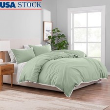 3 Piece Linen Duvet Cover Set Full Queen Soft Shams Oeko Tex Certified 49 Cotton