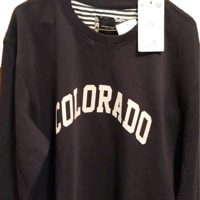 New Denim & Flower Colorado Logo Graphic Crew Neck Sweatshirt Navy Men's XL