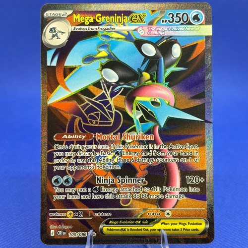 MEGA GRENINJA EX 100/086 Chaos Rising Ultra Rare Pokemon Holo Near Mint